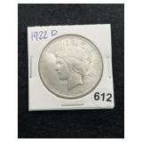 1922 D Peace Silver Dollar Coin