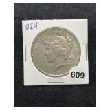 1924 Peace Silver Dollar Coin