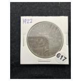 1922 Peace Silver Dollar Coin