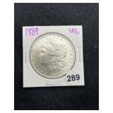 1889 UNC Morgan Silver Dollar Coin