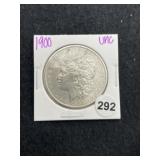 1900 UNC Morgan Silver Dollar Coin