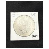 1881 O UNC Morgan Silver Dollar Coin