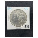 1898 UNC Morgan Silver Dollar Coin