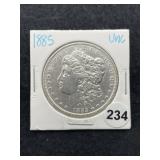 1885 UNC Morgan Silver Dollar Coin