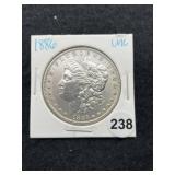 1886 UNC Morgan Silver Dollar Coin