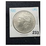 1900 UNC Morgan Silver Dollar Coin
