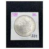 1889 UNC Morgan Silver Dollar Coin