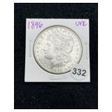1896 UNC Morgan Silver Dollar Coin
