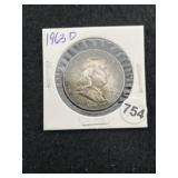 1963 D Franklin Half Dollar Silver Coin