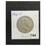 1961 D Franklin Half Dollar Silver Coin