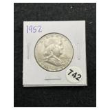 1952 Franklin Half Dollar Silver Coin
