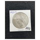 1922 S Peace Silver Dollar Coin