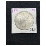 1884 UNC Morgan Silver Dollar Coin
