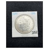 1880 UNC Morgan Silver Dollar Coin