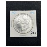 1889 UNC Morgan Silver Dollar Coin