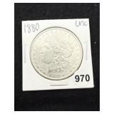 1880 UNC Morgan Silver Dollar Coin