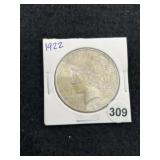 1922 Peace Silver Dollar Coin