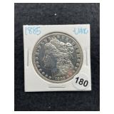 1885 UNC Morgan Silver Dollar Coin