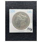 1889 UNC Morgan Silver Dollar Coin