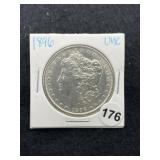 1896 UNC Morgan Silver Dollar Coin