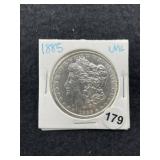 1885 UNC Morgan Silver Dollar Coin