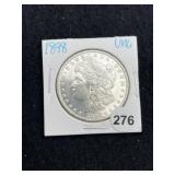1898 UNC Morgan Silver Dollar Coin