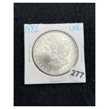 1882 UNC Morgan Silver Dollar Coin