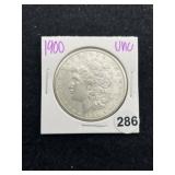 1900 UNC Morgan Silver Dollar Coin