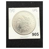 1890 UNC Morgan Silver Dollar Coin