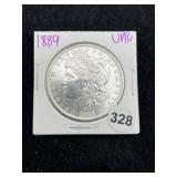 1889 UNC Morgan Silver Dollar Coin