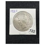 1922 S Peace Silver Dollar Coin