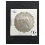 1922 Peace Silver Dollar Coin