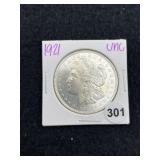 1921 UNC Morgan Silver Dollar Coin