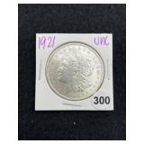 1921 UNC Morgan Silver Dollar Coin