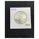 1943 Walking Liberty Half Dollar Silver Coin