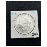 1889 UNC Morgan Silver Dollar Coin