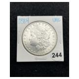 1884 UNC Morgan Silver Dollar Coin