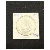 1880 S UNC Morgan Silver Dollar Coin