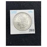 1898 UNC Morgan Silver Dollar Coin