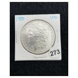 1900 UNC Morgan Silver Dollar Coin