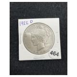 1922 D Peace Silver Dollar Coin