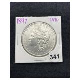 1897 UNC Morgan Silver Dollar Coin