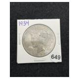 1934 Peace Silver Dollar Coin