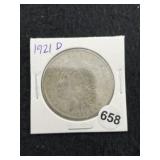 1921 D Morgan Silver Dollar Coin