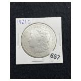 1921 S Morgan Silver Dollar Coin