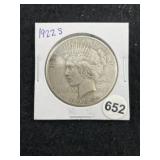 1922 S Peace Silver Dollar Coin