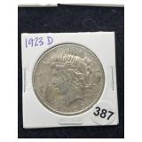 1923 D Peace Silver Dollar Coin