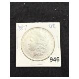 1887 UNC Morgan Silver Dollar Coin