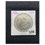 1896 UNC Morgan Silver Dollar Coin