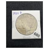 1922 D Peace Silver Dollar Coin